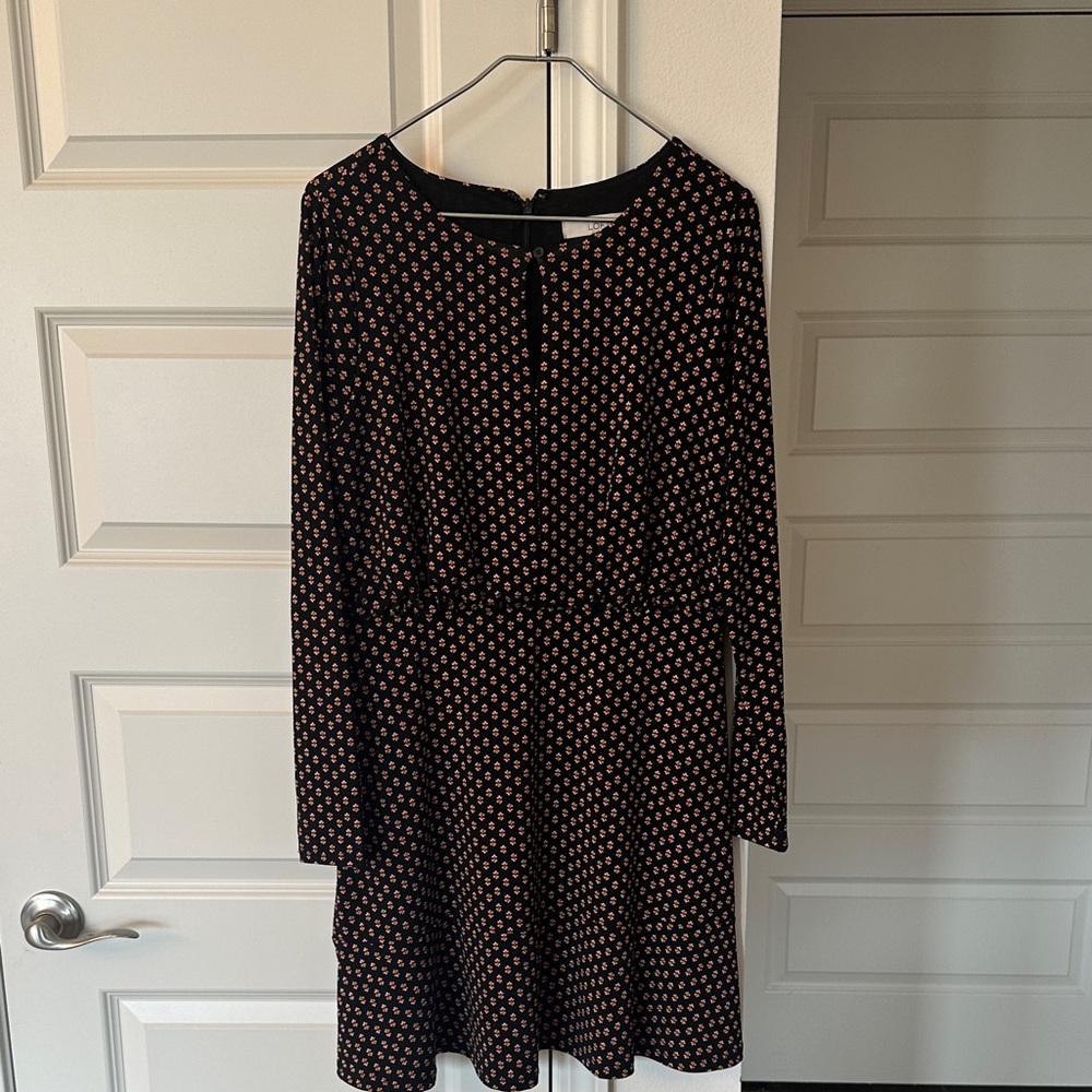 LOFT Black Printed Dress